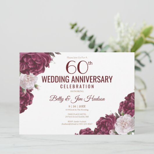 60e uitnodiging voor Jubileum voor weddenschappen (Staand voorkant)