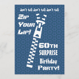 60e URPRISE Birthday Blue Stars Zip Uw Lip Kaart