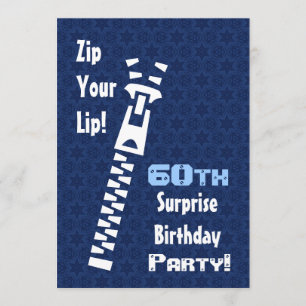 60e URPRISE Birthday Party Blue and White Kaart