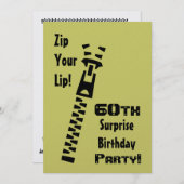 60e URPRISE Limoen-dag metallisch papier Kaart (Voorkant / Achterkant)