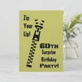 60e URPRISE Limoen-dag metallisch papier Kaart (Staand voorkant)