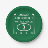 60e verjaardag 1959 van de Golfers Papieren Bordje (Voorkant)