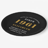 60e verjaardag 1961 Black Gold lady's gepersonalis Papieren Bordje (Gekanteld)