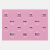 60e verjaardag 1961 Roze zwarte dame op persoonlij Inpakpapier Vel (Voorkant 3)