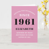 60e verjaardag 1961 Roze zwarte dame op persoonlij Kaart (Gele Bloem)