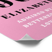 60e verjaardag 1961 Roze zwarte dame op persoonlij Poster (Hoek)