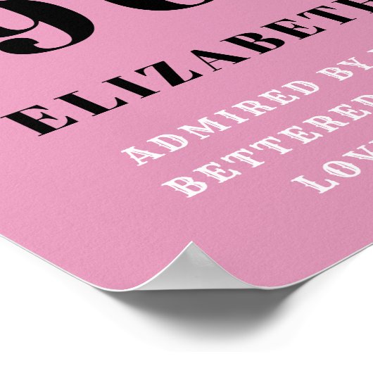 60e verjaardag 1961 Roze zwarte dame op persoonlij Poster (Hoek)