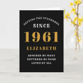 60e verjaardag 1961 van Black Gold Lady op persoon Kaart (Gele Bloem)