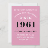 60e verjaardag 1961 zwart roze, speciaal gepersona kaart (Voorkant)