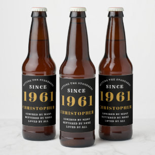 60e verjaardag 1961 zwarte Gold Retro, speciaal ge Bier Etiket