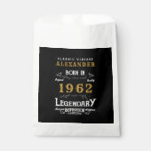 60e verjaardag 1962 Black Gold Add Name Retro Bedankzakje (Voorkant)