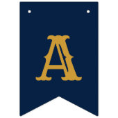 60e verjaardag 1962 Blue Gold Add Name Retro Vlaggetjes (Derde vlag)