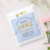 60e verjaardag 1962 Elegant Gold Blue Grey Bedankzakje (Gezegeld)