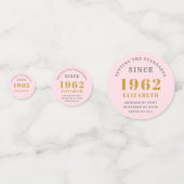 60e verjaardag 1962 Elegant Pink Gold Chic Elegant Confetti (Voorkanten)