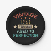 60e verjaardag 1962 Jouw naam toevoegen Papieren Bordje (Voorkant)