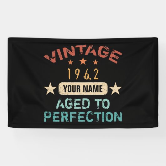 60e verjaardag 1962 Jouw naam toevoegen Spandoek (Horizontaal)