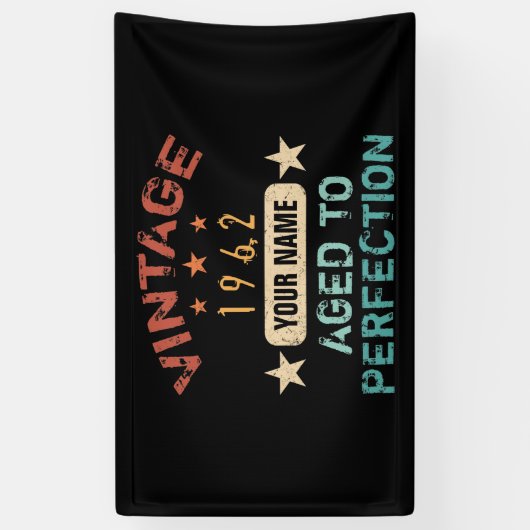 60e verjaardag 1962 Jouw naam toevoegen Spandoek (Verticaal)