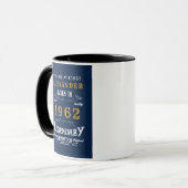 60e verjaardag 1962 Voeg de naam  Blue Gold toe Mok (Voorkant links)