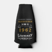 60e verjaardag 1962  zwart goud, naam toevoegen flesjeskoeler (Voorkant)