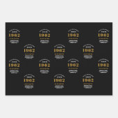 60e verjaardag 1962 zwarte goudkleurig legant inpakpapier vel (Voorkant 2)