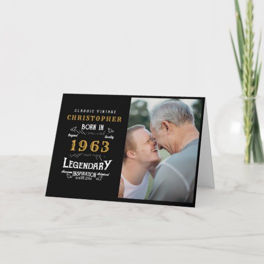 60e verjaardag 1963 Fotosjabloon Legendary Kaart (Voorkant)