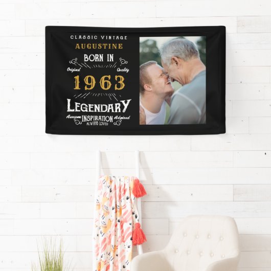 60e verjaardag 1963 Legendary Black and Gold Spandoek (Insitu)