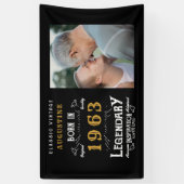 60e verjaardag 1963 Legendary Black and Gold Spandoek (Verticaal)