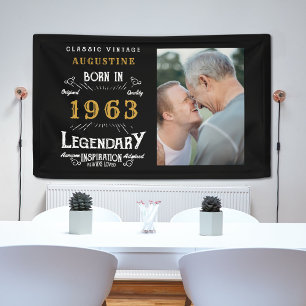 60e verjaardag 1963 Legendary Black and Gold Spandoek