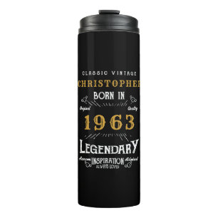 60e verjaardag 1963 Legendary Black Gold Add Name Thermosbeker