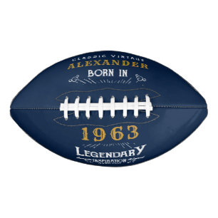 60e verjaardag 1963 Naam Legend Blue Gold toevoege American Football