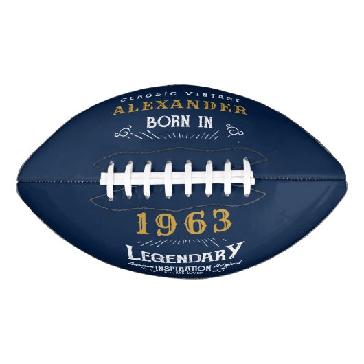 60e verjaardag 1963 Naam Legend Blue Gold toevoege American Football (Voorkant)