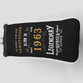 60e verjaardag 1963 Voeg de naam Legendary Black G Golfheadcover (Voorkant)