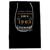 60e verjaardag 1963 Voeg de naam Legendary Black G Medium Cadeauzakje (Voorkant)