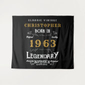 60e verjaardag 1963 Voeg de naam Legendary Black G Wandkleed (Voorkant (horizontaal))