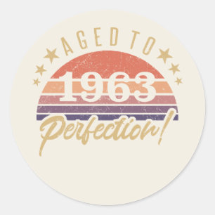 60e verjaardag 1963 volmaakte ronde sticker