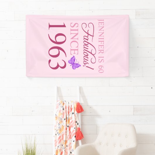 60e verjaardag 1963 voor vrouwen spandoek (Insitu)