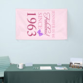 60e verjaardag 1963 voor vrouwen spandoek (Beurs)