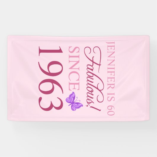 60e verjaardag 1963 voor vrouwen spandoek (Horizontaal)