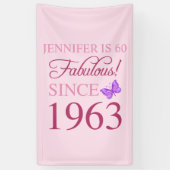 60e verjaardag 1963 voor vrouwen spandoek (Verticaal)