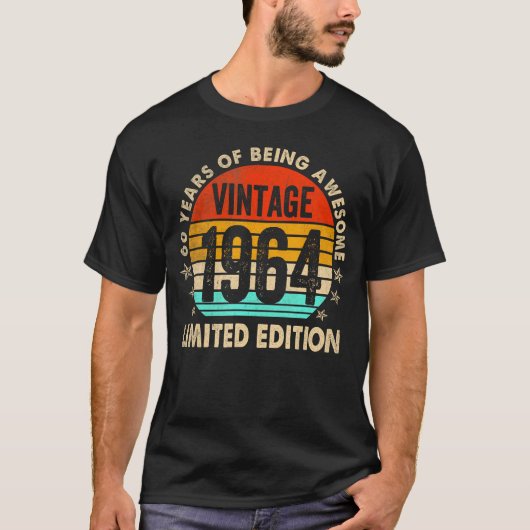 60e verjaardag 1964 60 jaar oud t-shirt (Voorkant)