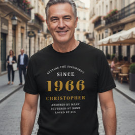 60e verjaardag 1964 Naam toevoegen Black Gold Part T-shirt
