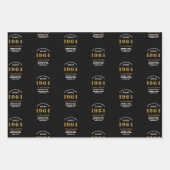 60e verjaardag 1964 Zwart Goud Chique Elegant Inpakpapier Vel (Voorkant 3)