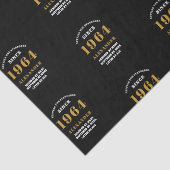 60e verjaardag 1964 Zwart Goud Chique Elegant Tissuepapier (Detail)