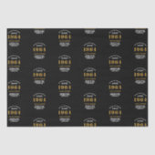 60e verjaardag 1964 Zwart Goud Chique Elegant Tissuepapier (Voorkant)