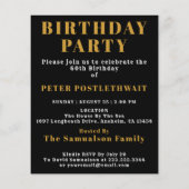 60e verjaardag 1964 zwart goud gepersonaliseerd vo flyer (Achterkant)