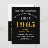 60e verjaardag 1965 Zwart Goud Briefkaart (Voorkant / Achterkant)