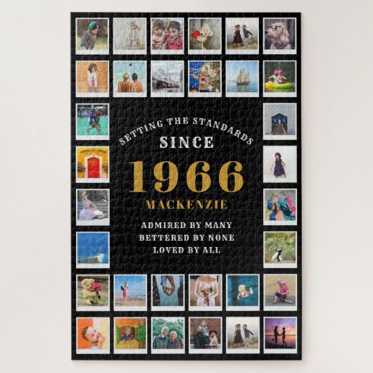 60e verjaardag 1966 familieherinneringen fotocolla legpuzzel (Verticaal)