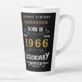 60e verjaardag 1966 Legendarisch Retro Latte Mok (Rechts)