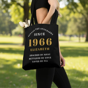 60e verjaardag 1966 Zwart Goud Voor Haar Gepersona Tote Bag