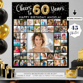 60e verjaardag 45 Photo Collage Hoera voor Jaren Poster